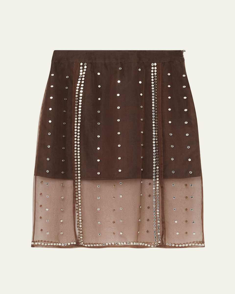 Presence Studded Silk Organza Skirt